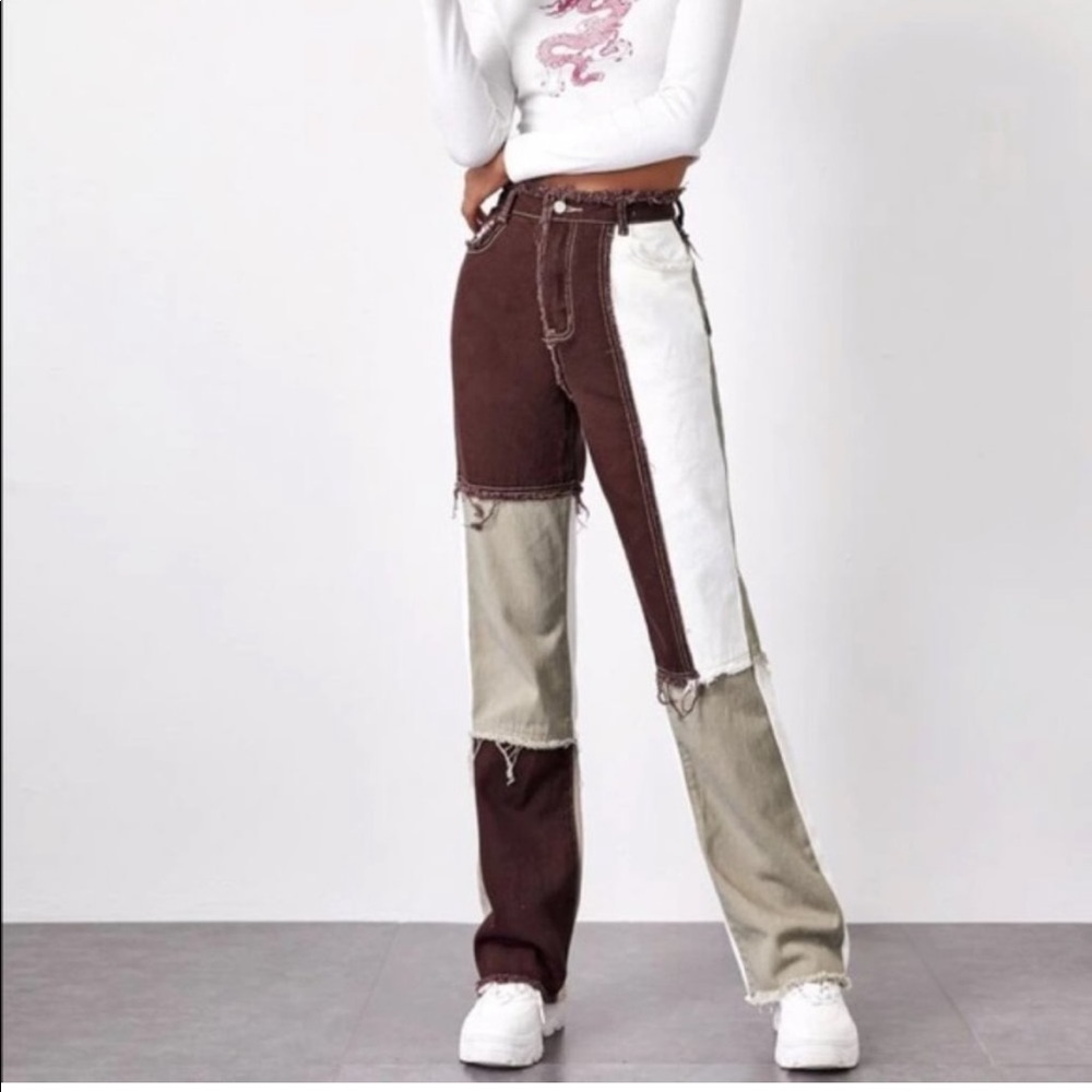 Shein Patchwork Pants they run small